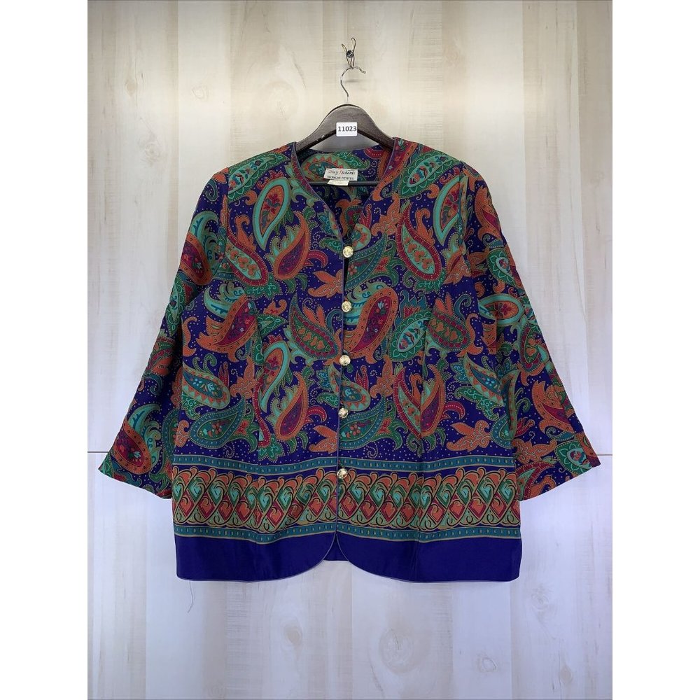 Vintage 1980-90s Tracy Richards Petites USA Made Womens Blouse Size 20-11023
